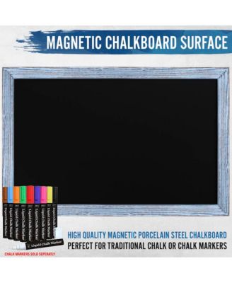 Wall Mounted Magnetic Chalkboard with Wooden Frame