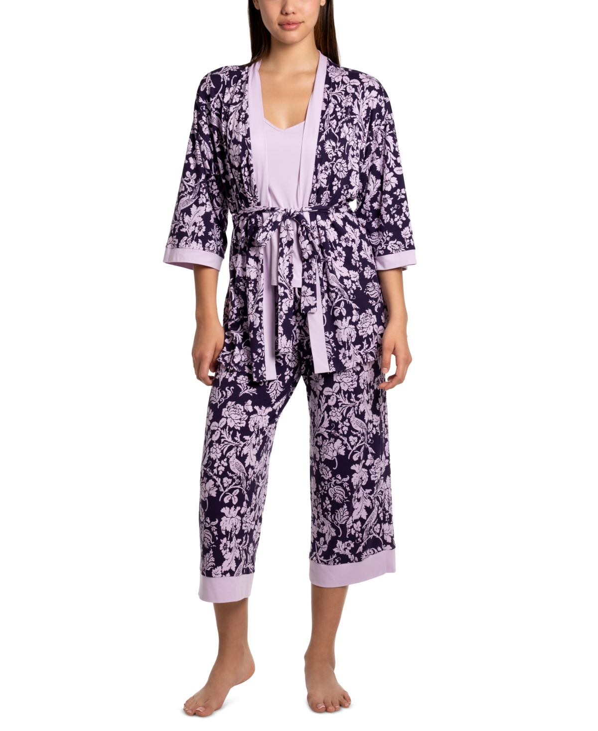 Linea Donatella Women s 3 Pc. Augusta Travel Sleep Set Purple Smart Closet