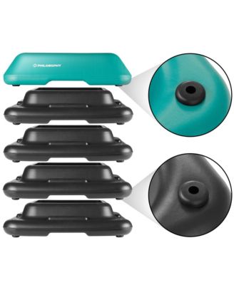 Aerobic Exercise Adjustable High Step Platform, with 4 Risers Included - Green