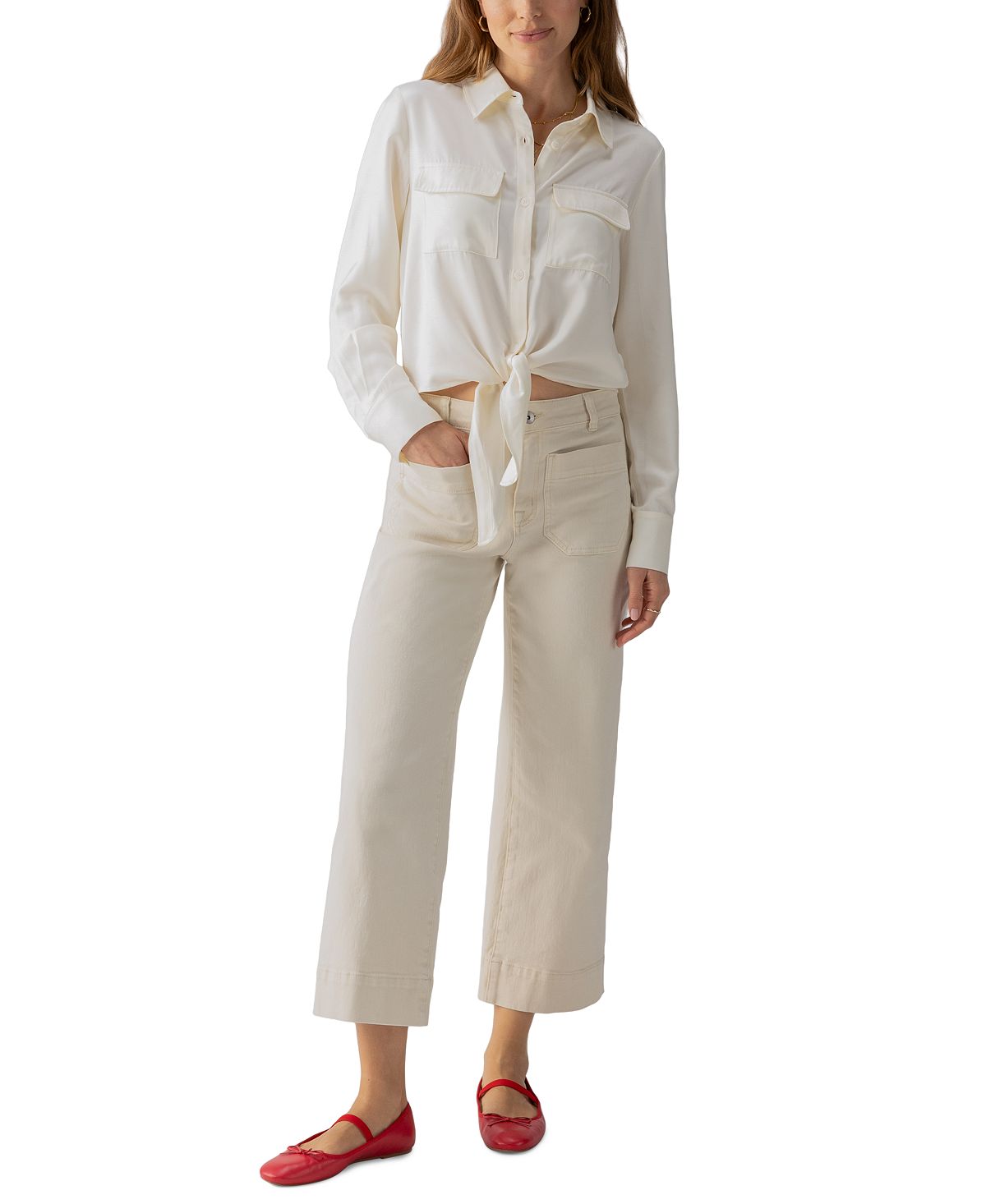 Sanctuary Women's The Marine Mid-Rise Cropped Wide-Leg Jeans view 1 — MAYCSS fashion products