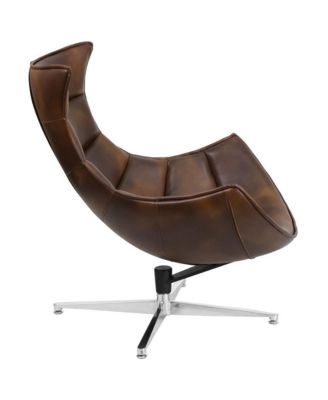 Pavel Contoured Swivel Accent Chair With Crisscross Metal Base