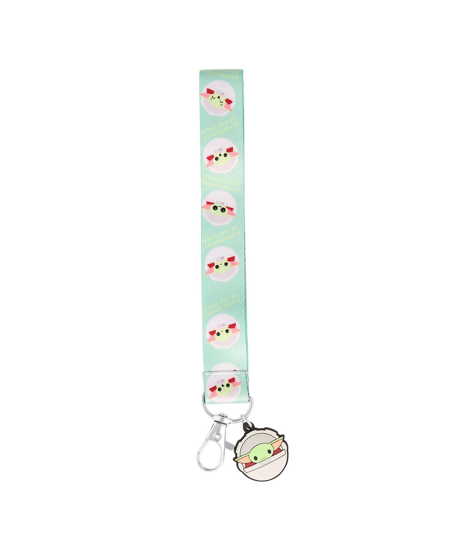 Брелоки Starwars Disney Star Wars The Mandalorian Wrist Lanyard - Grogu Lanyards for Keys - Key Lanyard with Grogu Charm, цвет: Зелёный / Красный — фото 1