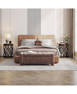 2-Piece Metal Hollow Frame Industrial Round End Table – Nightstand Side Table