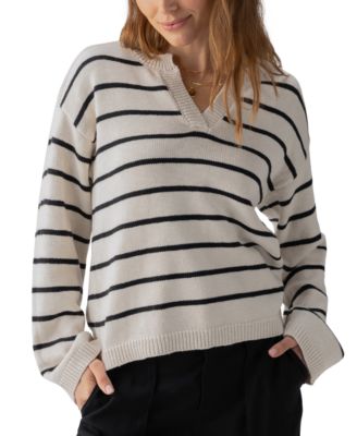 Sanctuary - Women's Chill Vibes Striped Cotton Pullover Sweater