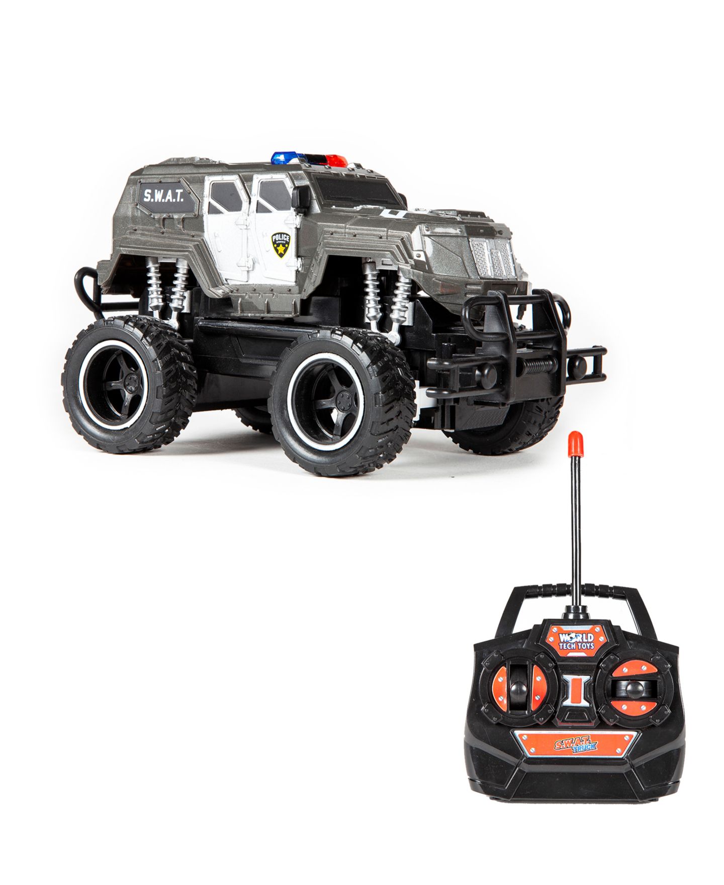 Детская игрушка World Tech Toys 1:24 Scale S.w.a.t. Full Function Radio Control Monster Truck with Siren Lights and Sound Effects — фото 1