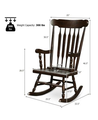 Rocking Chair with Solid Wooden Frame for Garden and Patio