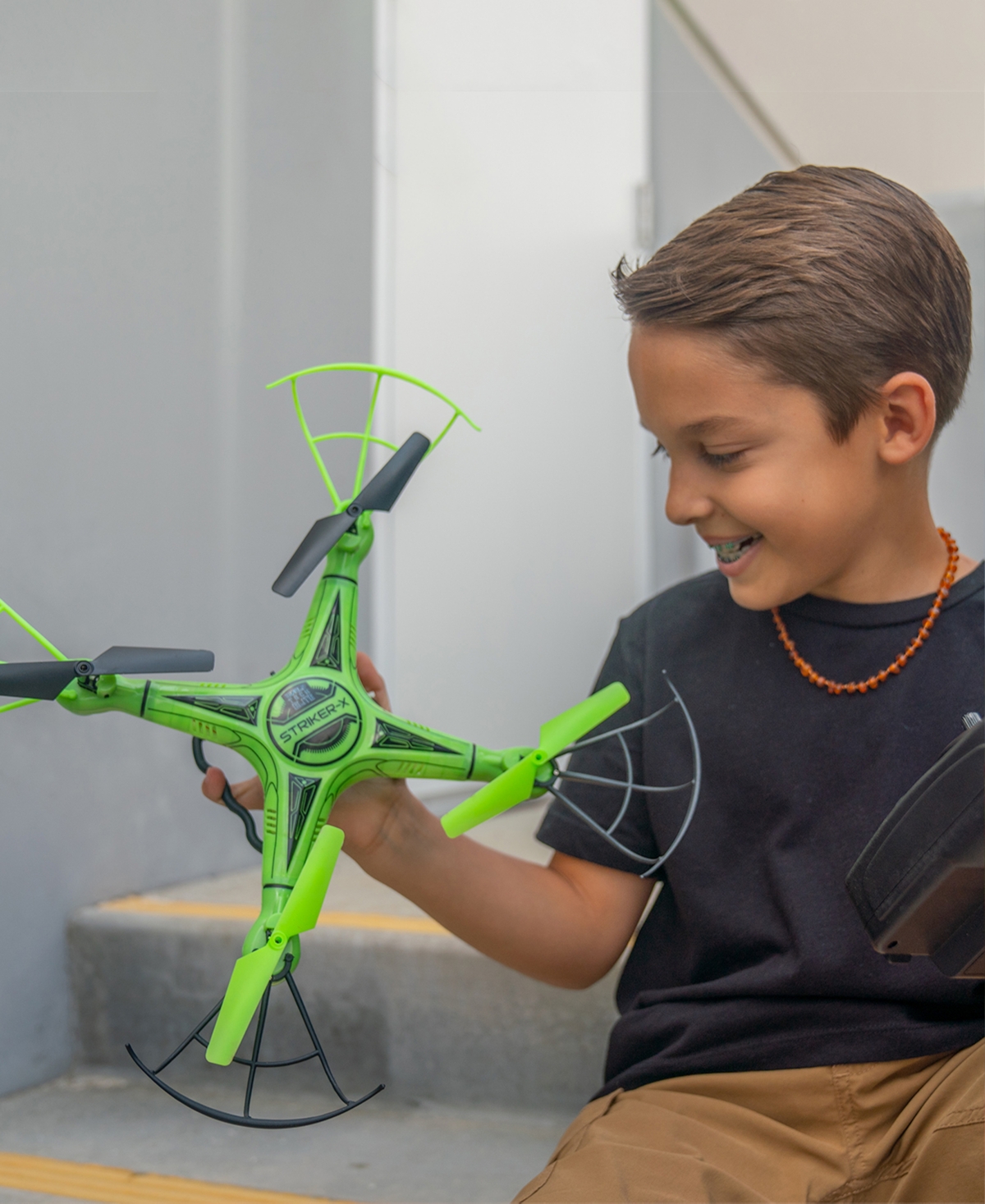 World Tech Toys Striker-x Glow-in-the-dark 2.4ghz 4.5ch Rc Hd Camera Drone In Green
