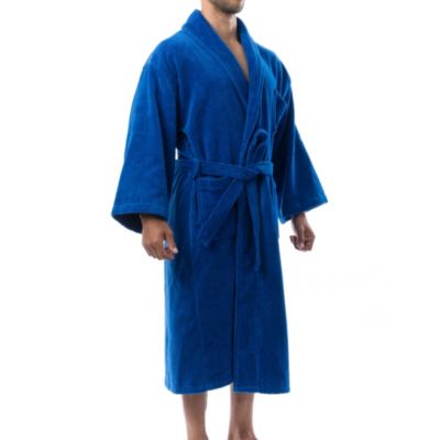 Pure Cotton Men Terry Cloth Bathrobe Super Absorbent Hotel Spa Robe