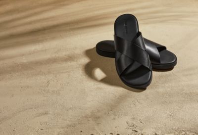 靴 COLE HAAN NANTUCKET CROSS SN 11 M Cole Haan Men's Nantucket Cross Strap Slip On Slide Sandals