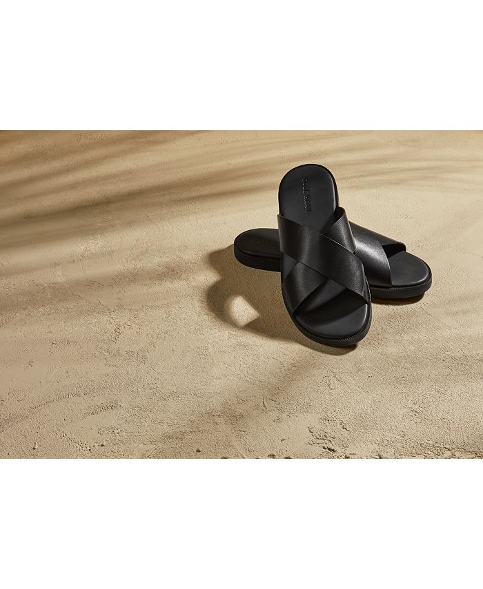 Cole Haan Men's Nantucket Cross Strap Slip-On Slide Sandals - Macy's
