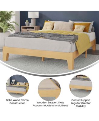 Eduardo Platform Bed Frame, Solid Wood Platform Bed Frame With Slatted Support, No Box Spring Needed