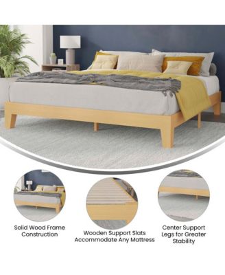Eduardo Platform Bed Frame, Solid Wood Platform Bed Frame With Slatted Support, No Box Spring Needed