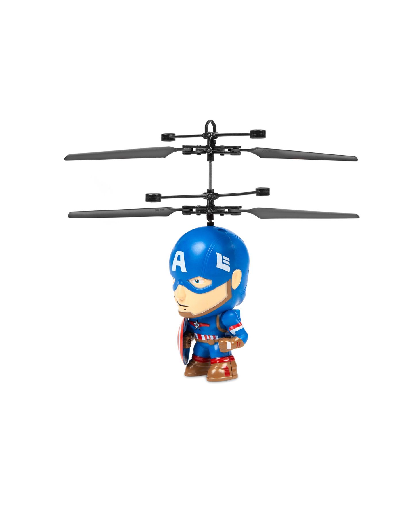 Детская игрушка World Tech Toys Marvel Captain America Big Head UFO Remote Control Flying Figure Helicopter — фото 2