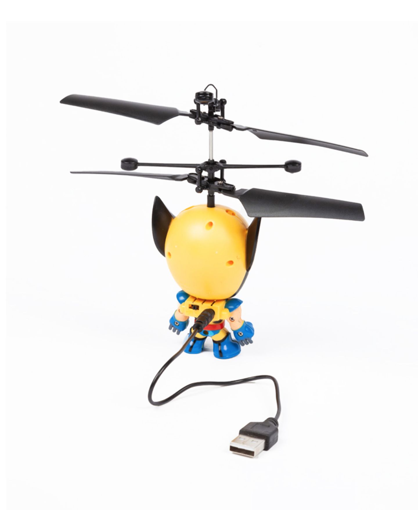 Детская игрушка World Tech Toys 3.5 Inch Marvel Wolverine Big Head UFO Remote Control Flying Figure Helicopter — фото 4