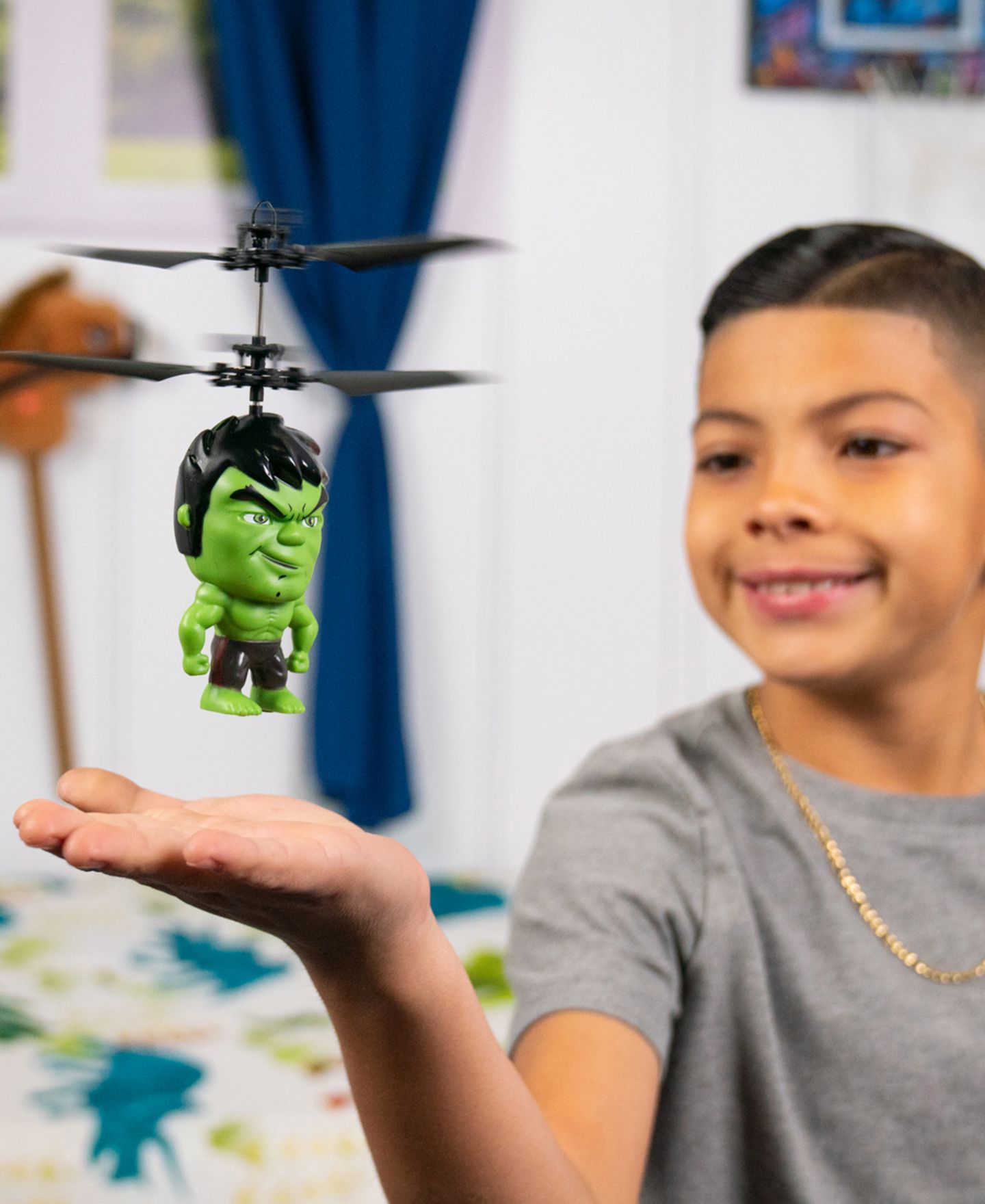 Детская игрушка World Tech Toys Marvel 3.5" Hulk Flying Figure IR Helicopter — фото 6