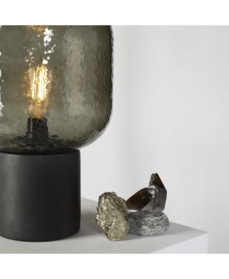 Bruce 16" LED Table Lamp with Green Glass Shade