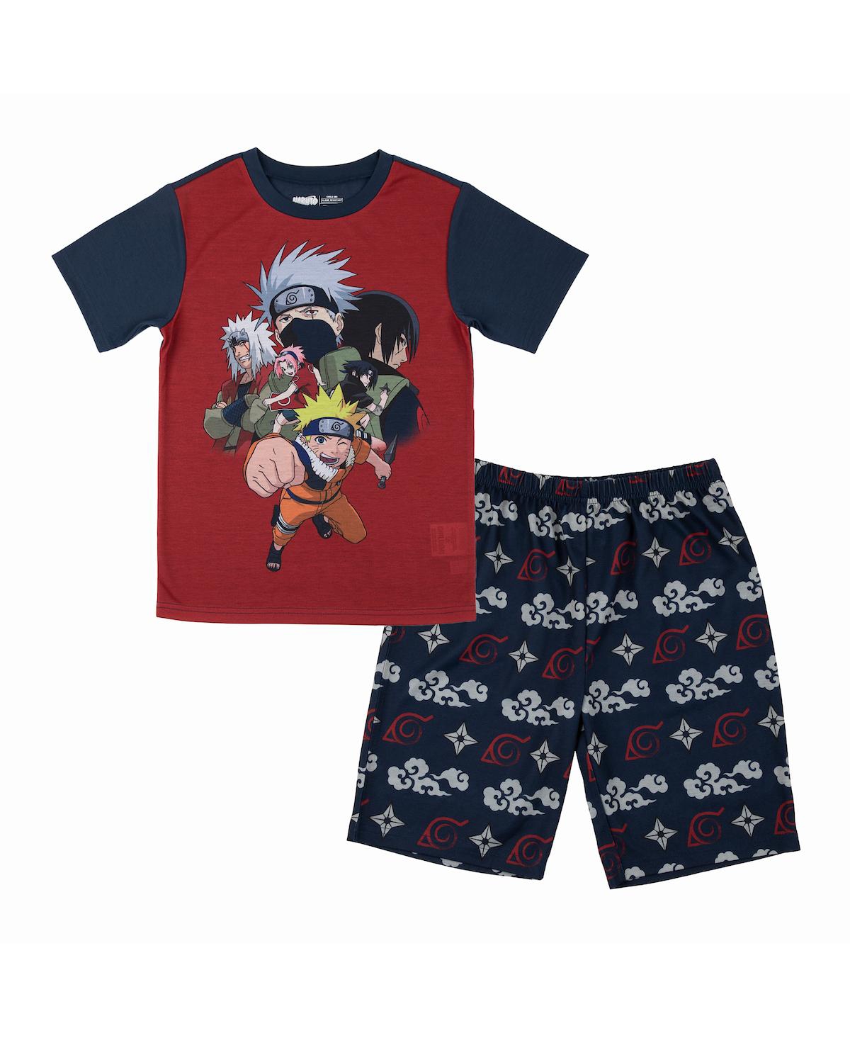 Naruto Boys Youth 3-Piece Sleep Set with Tee Shirt, Shorts, and Sleep Pants