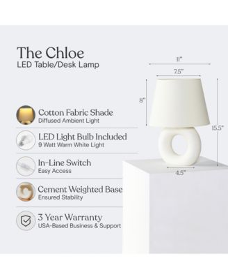 Chloe 15.5" Ceramic Contemporary LED Table Lamp