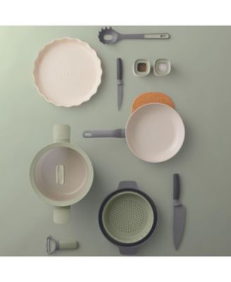 Balance Non-stick Ceramic 2Pc Frying Pan 9.5" and Nylon Turner 13.75", Recycled Aluminum