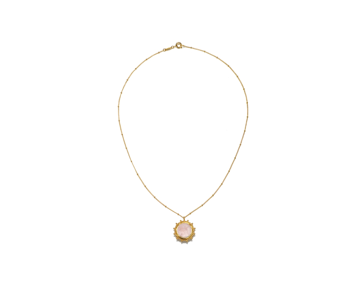 Unlimited Compassion Rose Quartz Gemstone Necklace - Gold