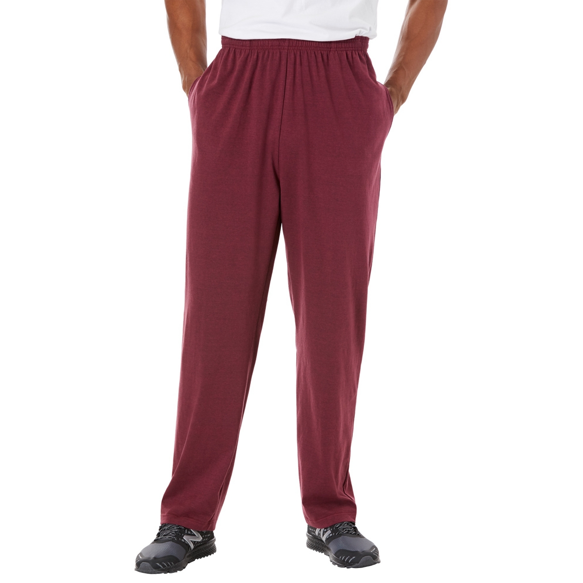 Big & Tall Lightweight Jersey Open Bottom Sweatpants - Heather charcoal camo