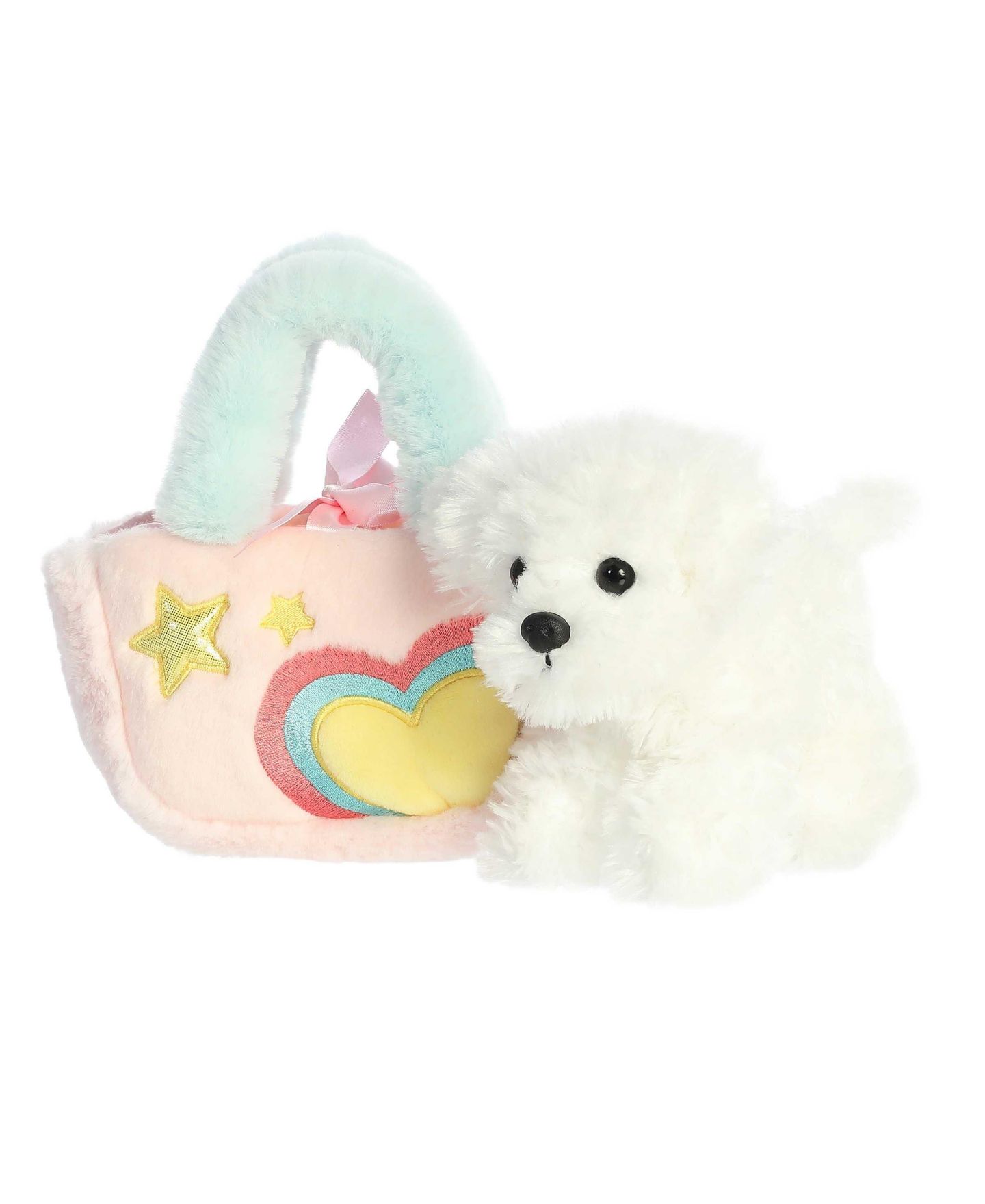 Детские мягкие игрушки Aurora Small Pastel Heart Puppy Plush, Puppy and Carrier, 2-Piece Set — фото 3