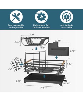 Double-layer Bamboo Dish Rack For Home Kitchen