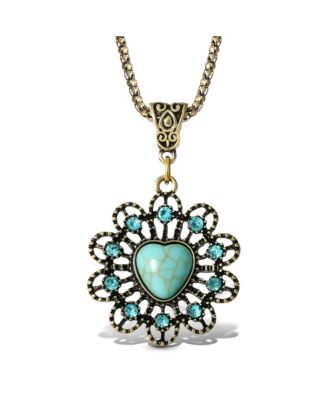 Women's Turquoise Stone Ornate Necklace