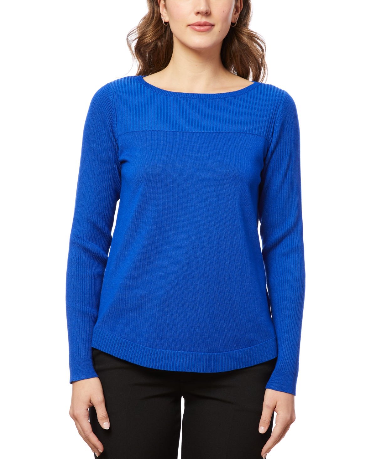 Melissa Paige Women's Boat Neck Long-sleeve Sweater In Blue