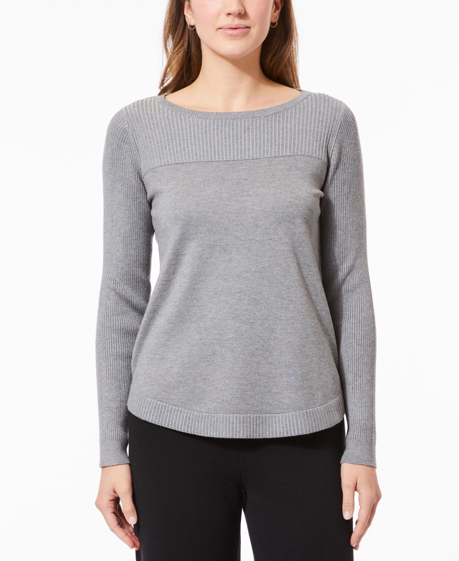 Women's Boat Neck Long-Sleeve Sweater