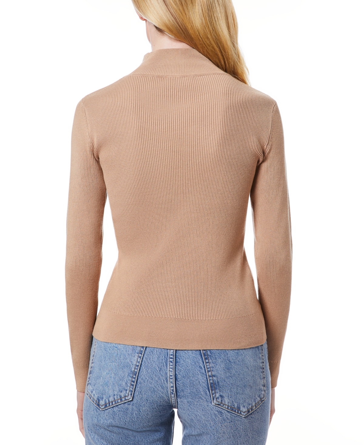 Melissa Paige Women's Petite Ribbed Mock-Neck Sweater