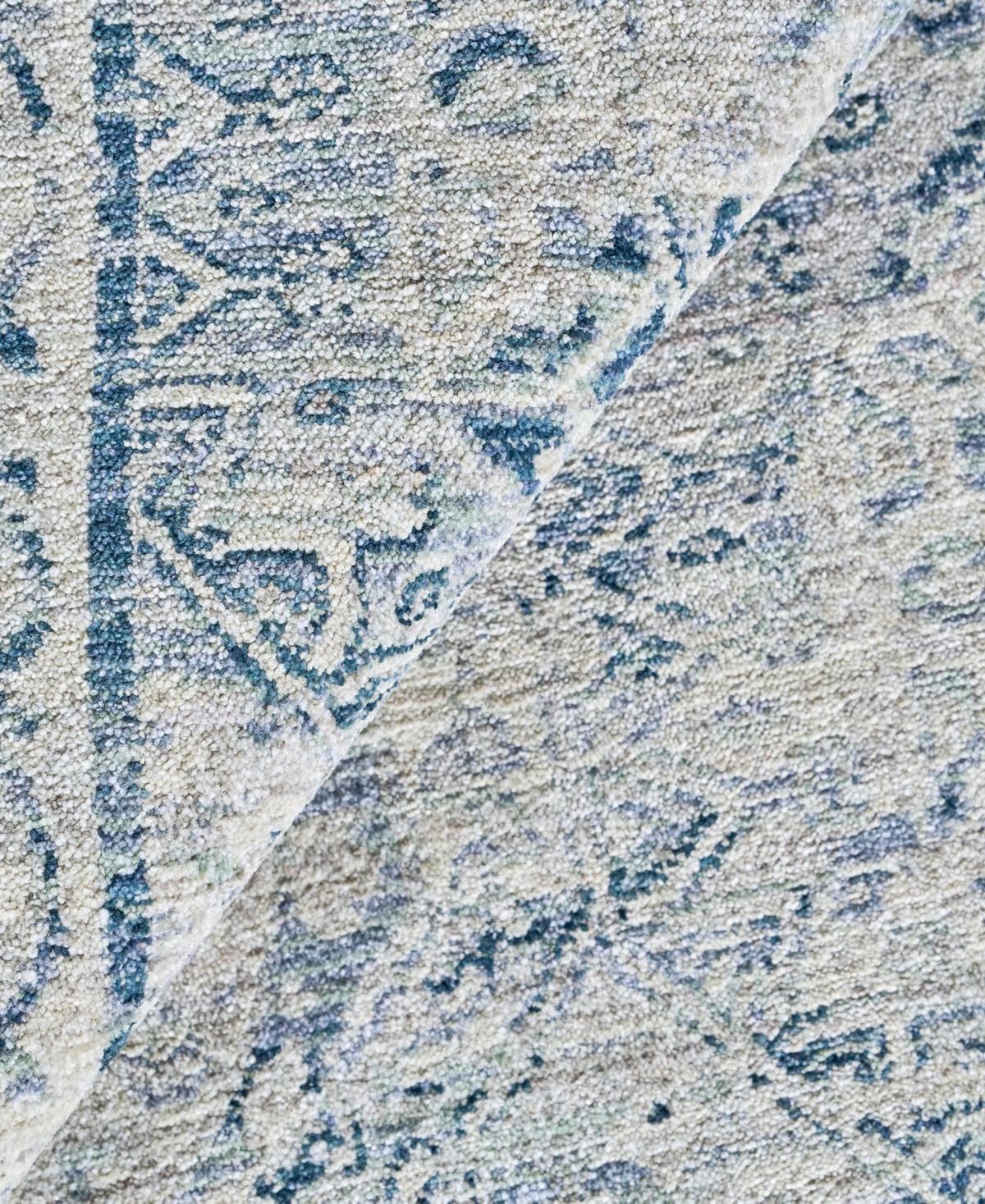 The Met X Exquisite Rugs Vintage Looms Vtl-74 6'x9' Area Rug In Mist,blue