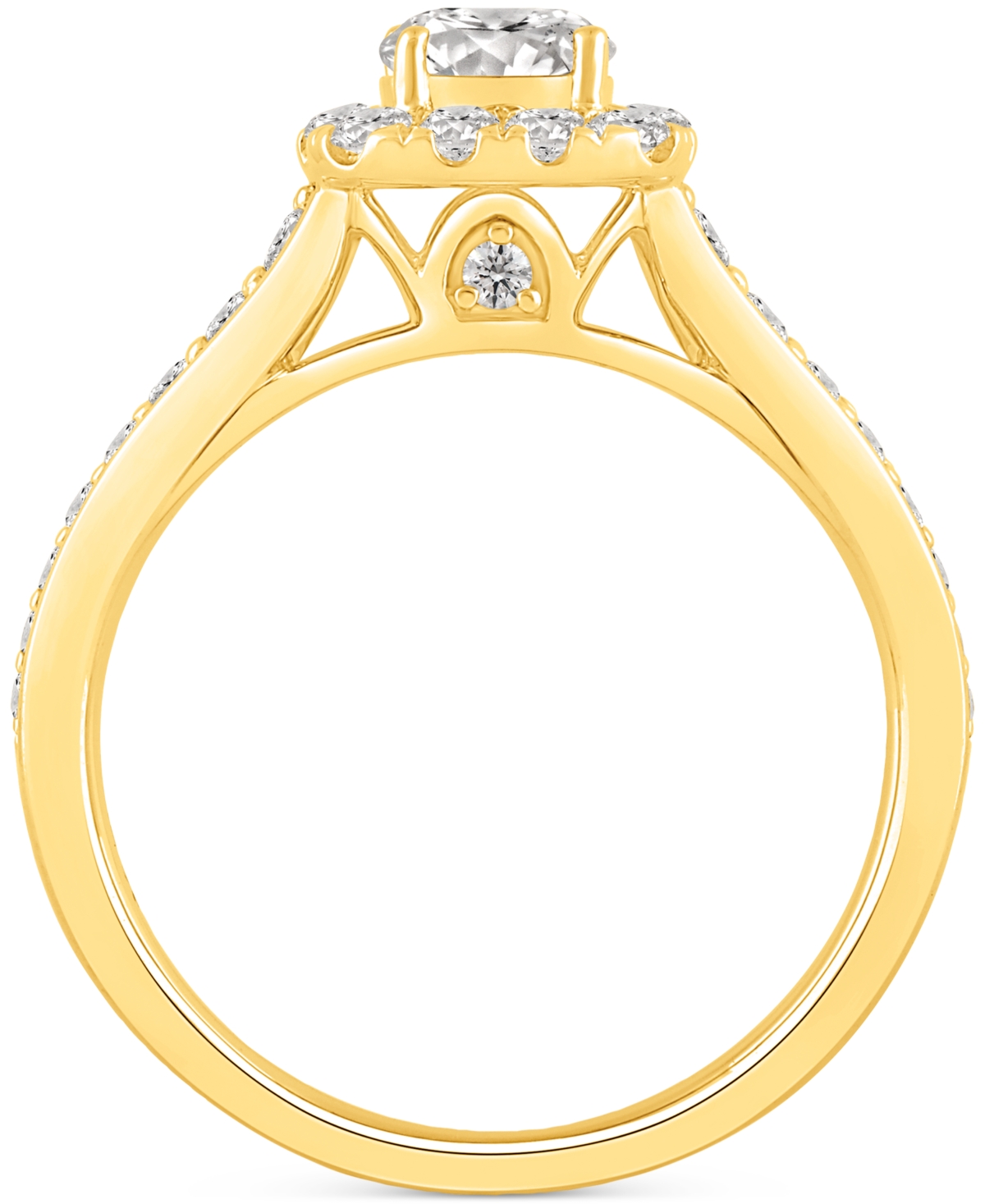 Macy's Diamond Halo Engagement Ring (1 Ct. T.w.) In 14k White Gold Or 14k Gold In Yellow Gold