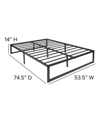 Varallo Full Size 14 Inch Steel Bed Frame With Steel Slat Support For Any Mattress (No Box Spring Required)