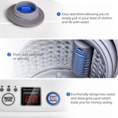 Full-Automatic Laundry Wash Machine Washer/Spinner W/Drain Pump