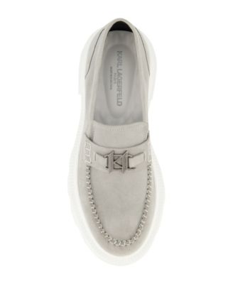 Men's White Label Suede KL Bit Moccasin Loafers