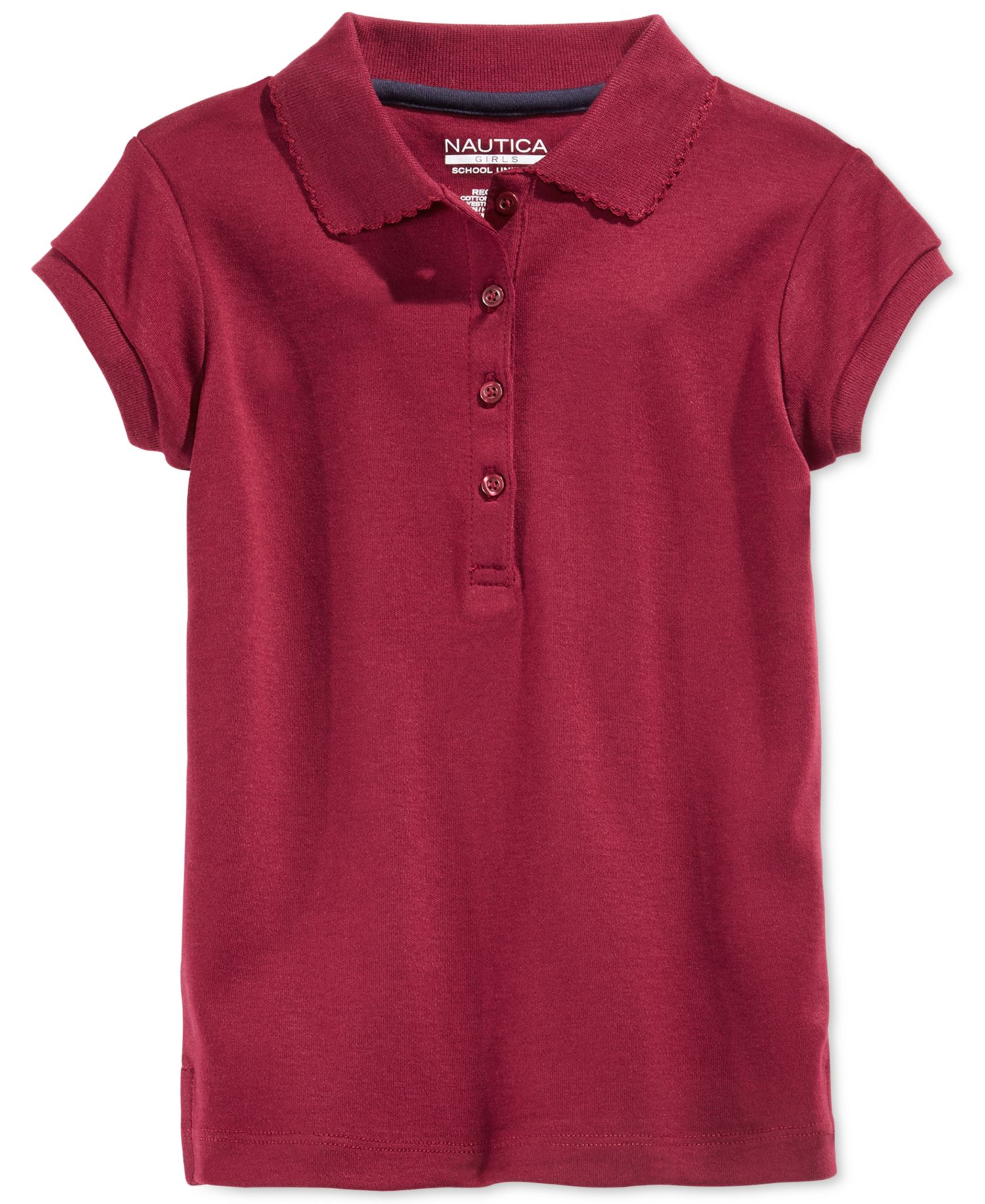 Plus Girls Uniform Short Sleeve Interlock Polo Shirt