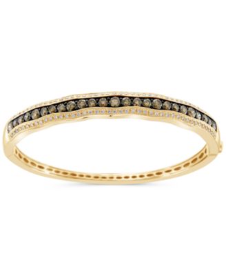 Le Vian - Chocolate Diamond & Vanilla Diamond Wavy Bangle Bracelet (3-1/2 ct. t.w.) in 14k Gold
