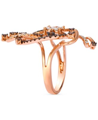 Crazy Collection&reg; Chocolate Diamond & Nude Diamond Swirl Statement Ring (1-1/2 ct. t.w.) in 14k Yellow Gold