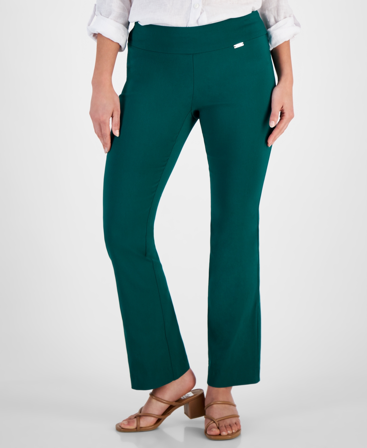 Inc International Concepts Petite Mid-rise Bootcut Pants, Created For Macy's In Green Tourmalin