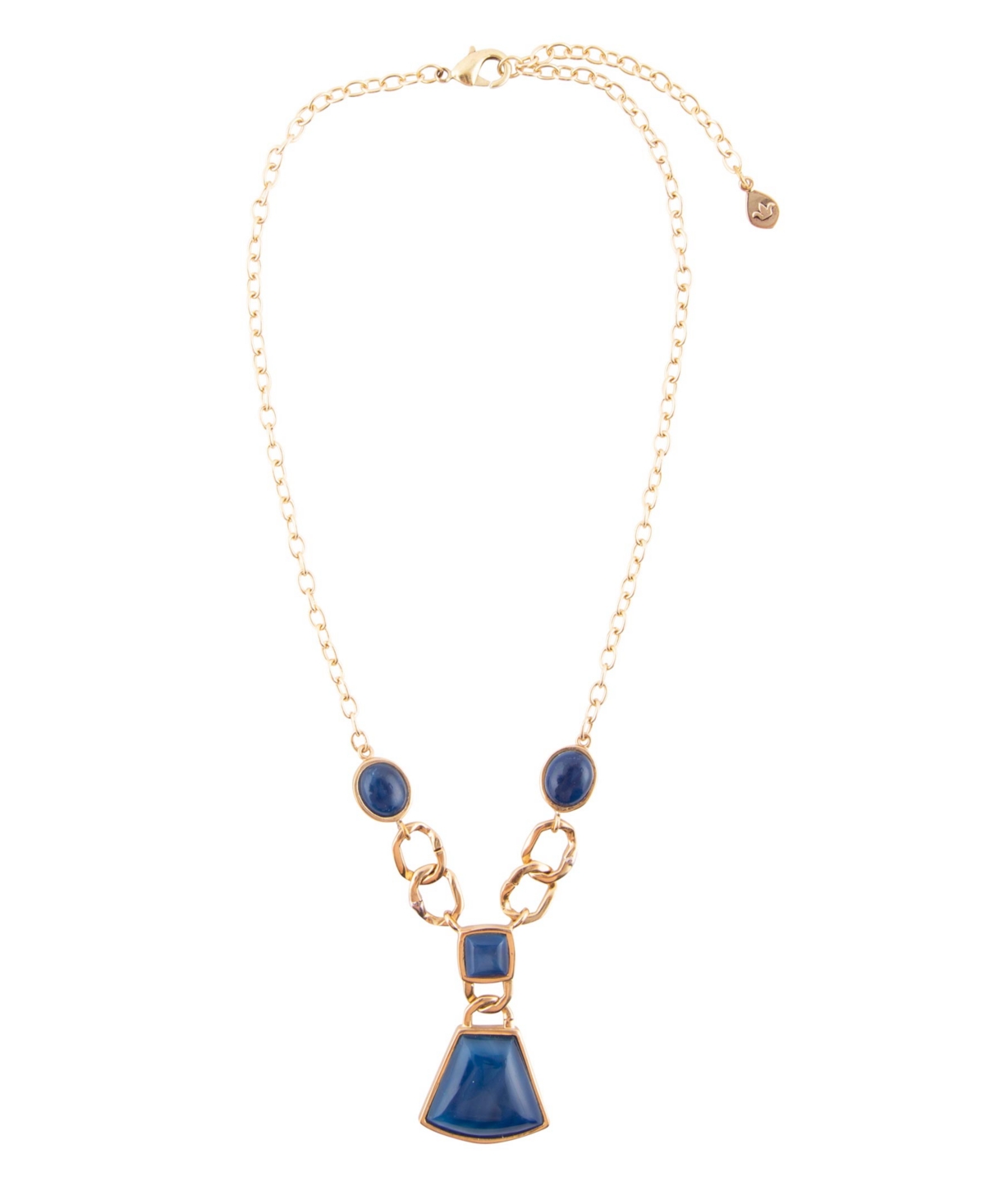 Barse Atehena Genuine Blue Agate Abstract Statement Necklace