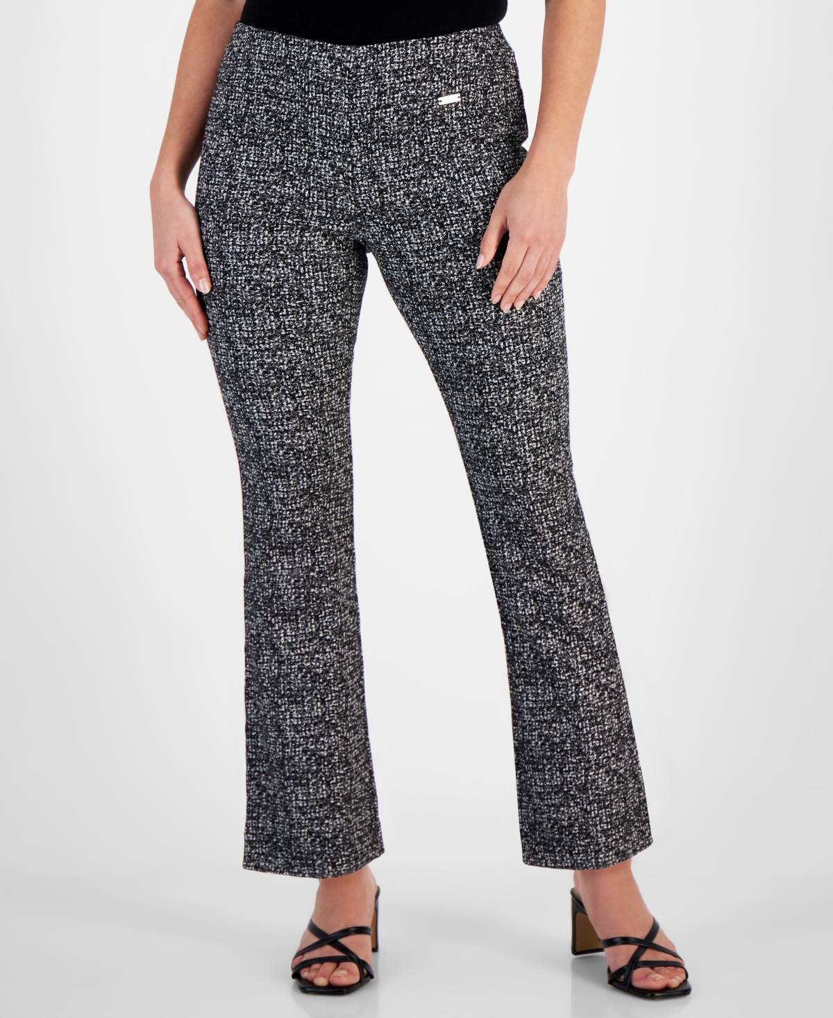 Inc International Concepts Petite Mid Rise Mini-bootcut Jacquard Pants, Created For Macy's In Texture Jacquar