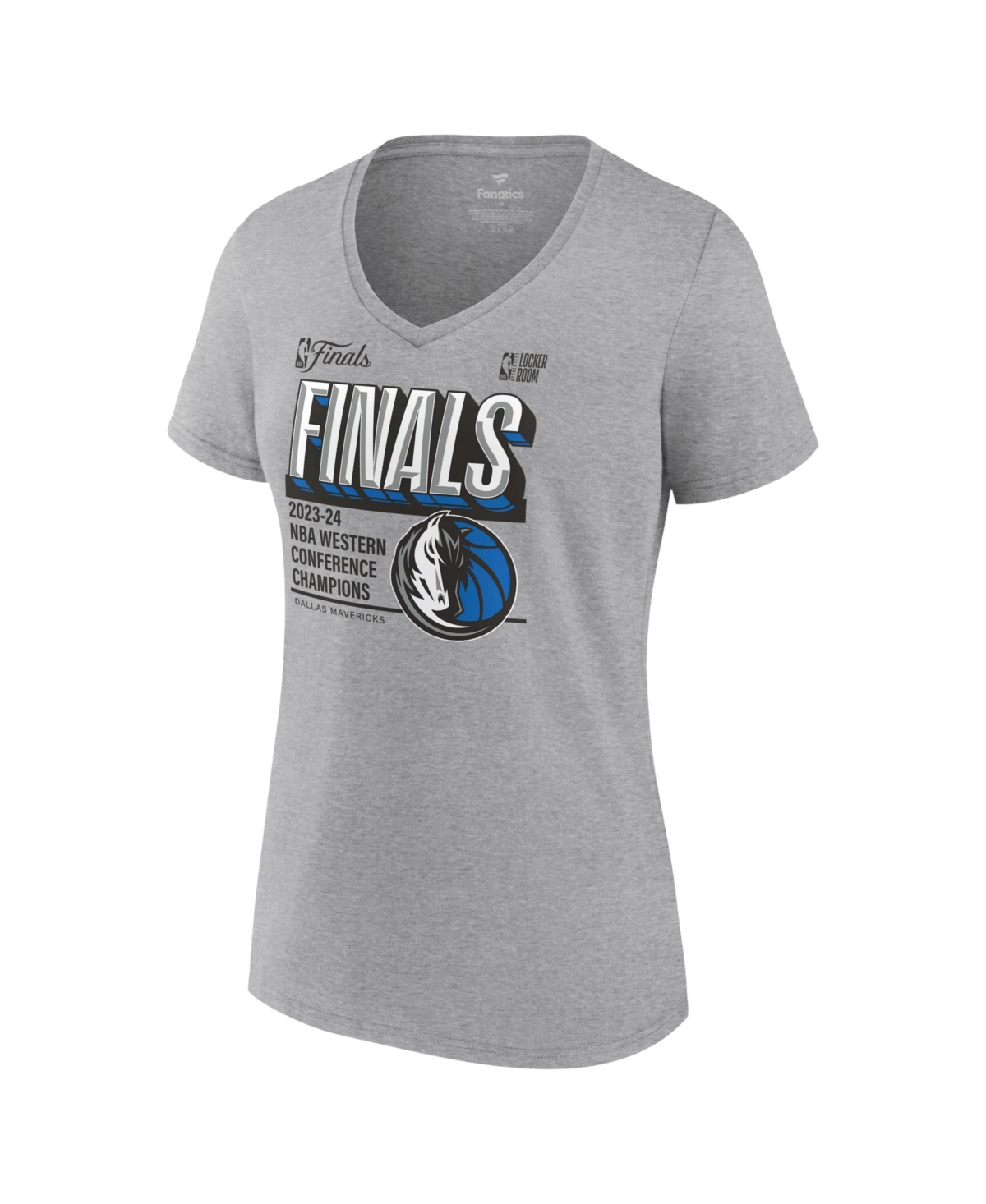 Fanatics Women'sDallas Mavericks 2024 Western Conference Champions Locker Room T-Shirt - Steel