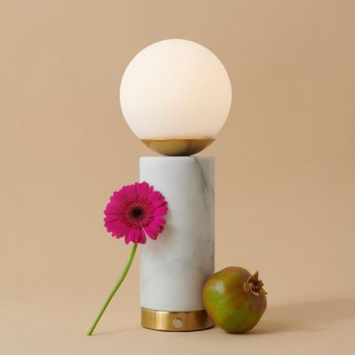 Dimmable LED Marble Table Lamp with Charging USB Port