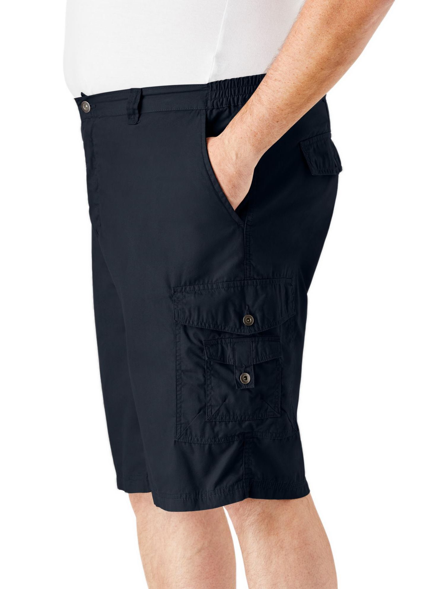 Мужские шорты KingSize 10" Side Elastic Canyon Cargo, цвет: Чёрный — фото 2