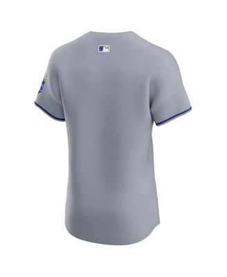 Men's Gray Kansas City Royals Road Vapor Premier Elite Patch Jersey