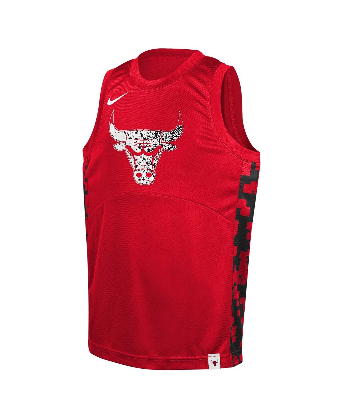 Nike Big Boys And Girls Red Chicago Bulls Courtside Starting Five Team Jersey In Red