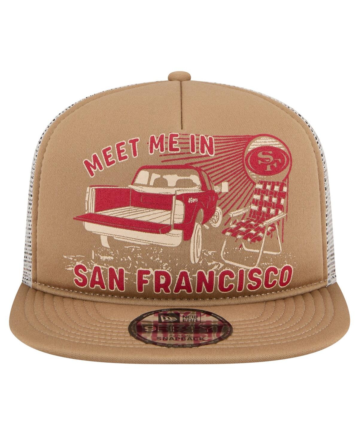NEW ERA MEN'S TAN SAN FRANCISCO 49ERS MEET ME 9FIFTY SNAPBACK HAT 
