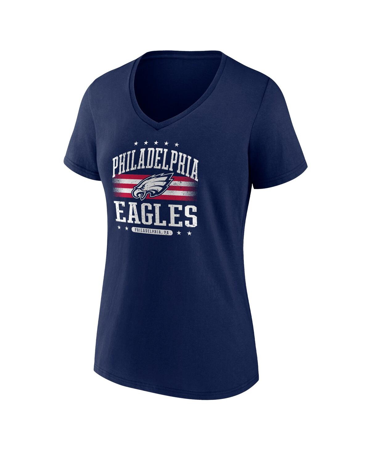 Fanatics Women'sPhiladelphia Eagles Americana V-Neck T-Shirt - Navy