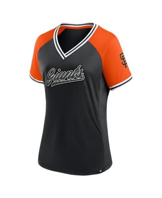 Women's Black San Francisco Giants Glitz Glam League Diva Raglan V-Neck T-Shirt